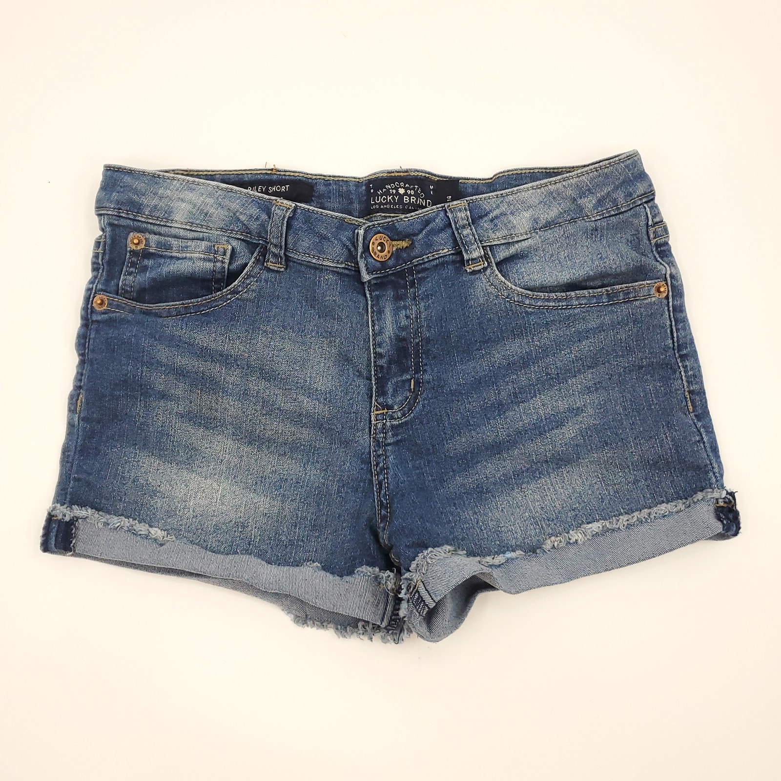 Lucky Brand Riley Shorts Cuffed Stretch Denim 14 Youth
